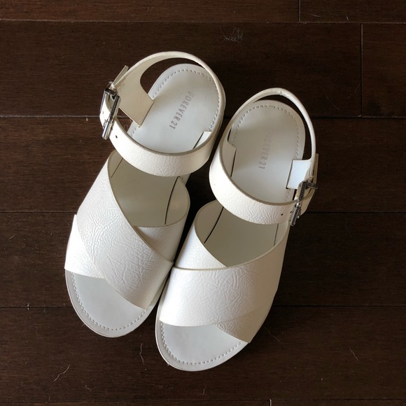 Brand new Forever 21 White Sandals - Picture 3 of 4